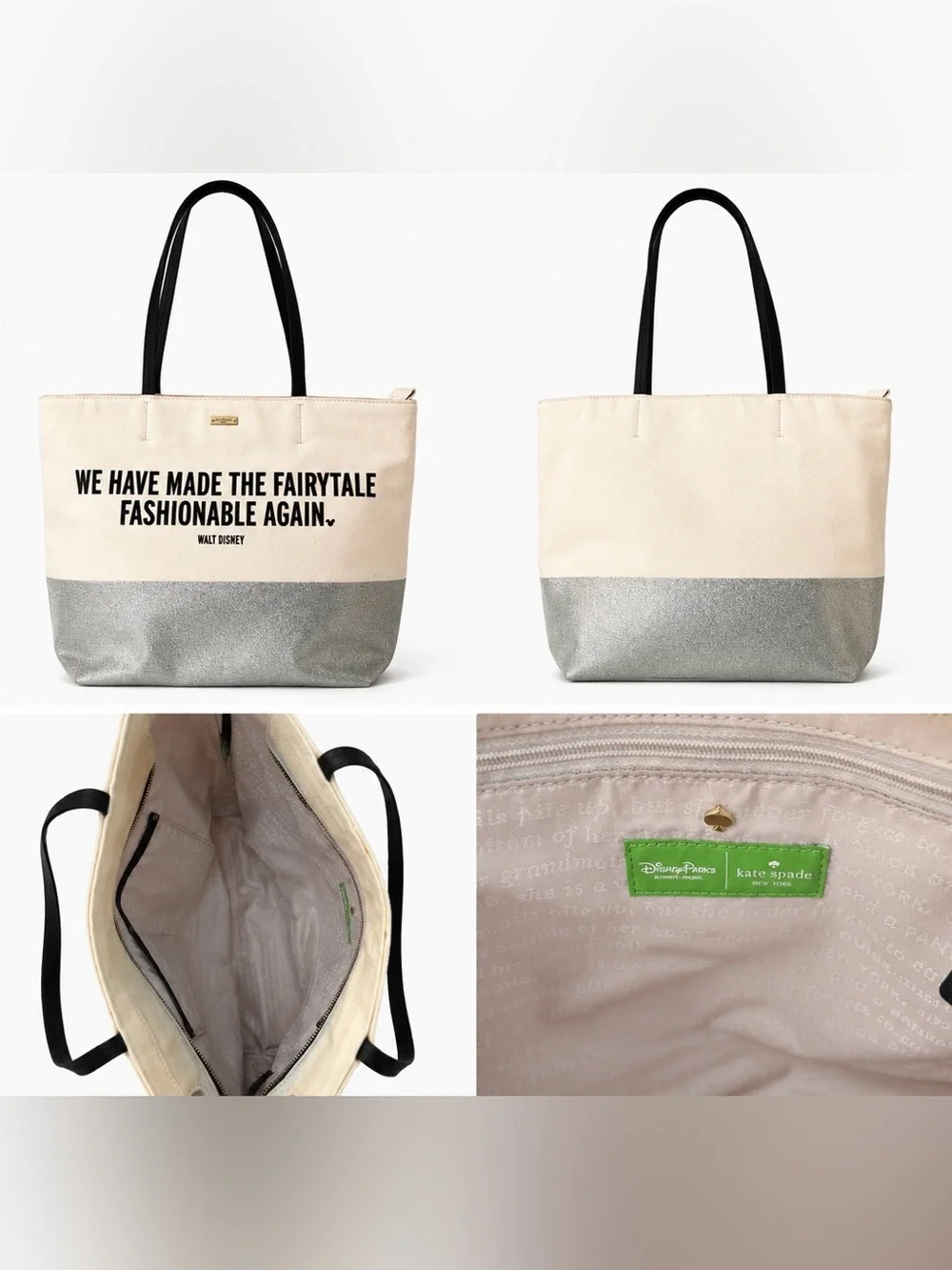 Kate Spade x Disney Parks Fairytale Fashionable Glitter Tote